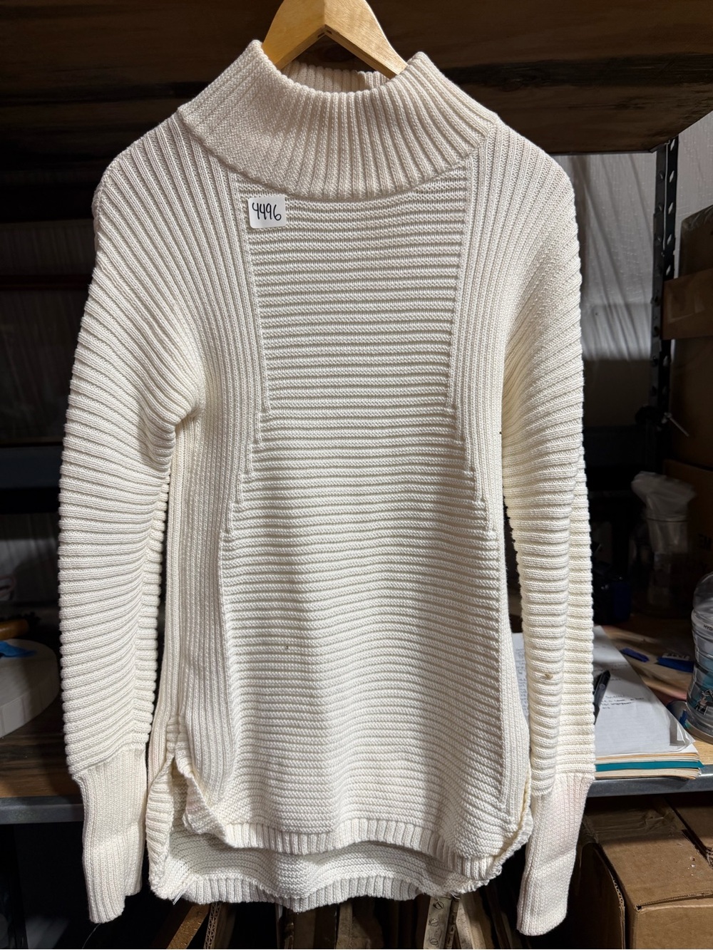 #4496-Cozy Cream Ribbed Turtleneck Sweater